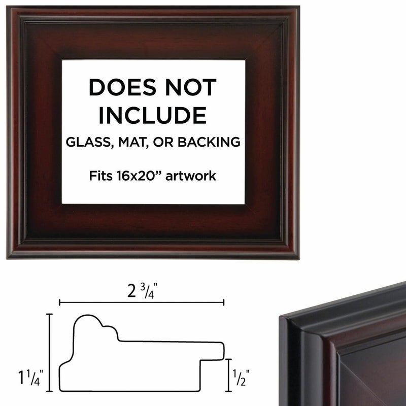 Creative Mark Plein Air Style Frame, Mahogany, 16x20-2.75" Wide Moulding with 1/2" Rabbet Depth, Open Back W/O Glazing, Museum Quality, For Art Panels, Stretched Canvas, Pictures & More - Image 3